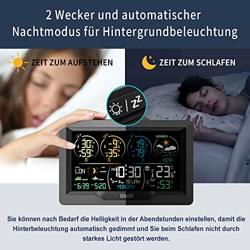 Wetterstation mit 3 Außensensoren von Uzoli