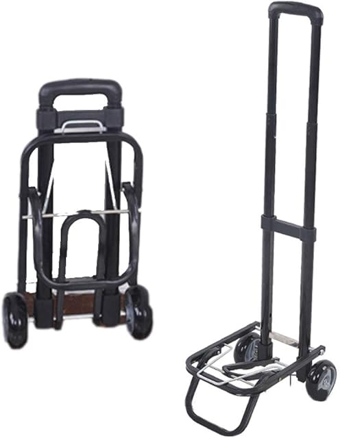 DAETNG Folding Hand Truck Luggage Cart, Compact Lightweight and Durable Aluminum Alloy Travel Sack Industrial Trolley, 60KG Loading Capacity for Luggage, Travel, Moving and Office Use