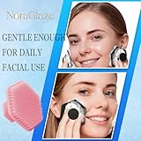 Pink Silicone Facial Cleansing Brush for Men Women - Gentle Exfoliator Pad Manual Scrubber for Shower Bath Skin Beard Accessories - Deep Pore Cleansing Soft Bristles Portable Non-Slip - Image 6