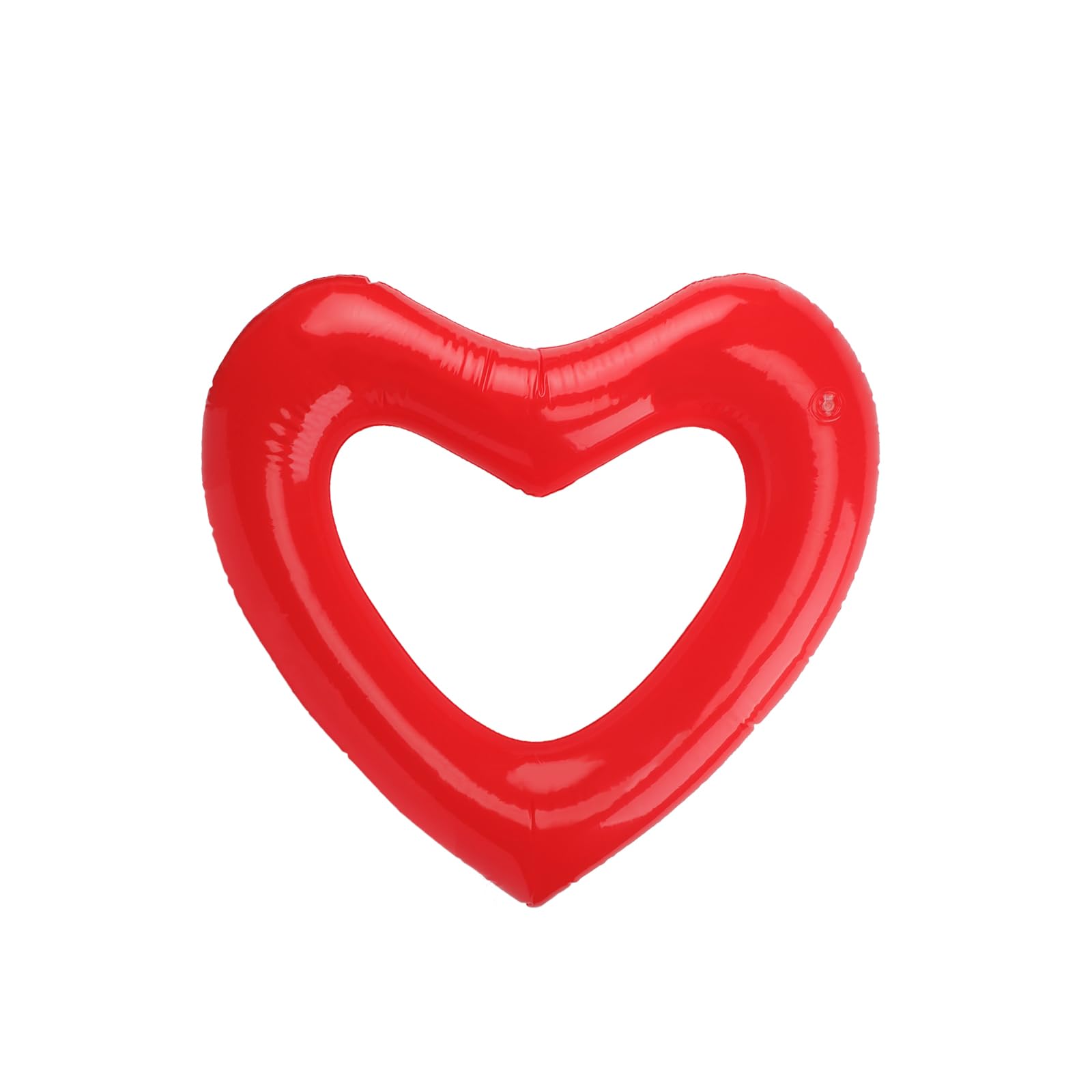 Inflatable Swim Ring Heart Shaped Summer Swimming Pool Float Lounger Tube for Adults Water Fun Toys Beach Party Supplies (Red-90cm) - Image 2