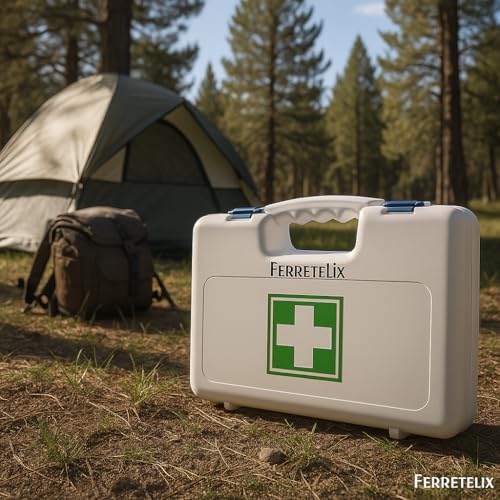FERRETELIX® Botiquín Maletín de Primeros Auxilios Homologado con Dotación Grande – 370 mm x 250 mm x 90 mm – Fabricado en España Lleva un accesorio incorporado para poder sujertarlo a la pared - imagen 7