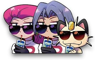 Team Rocket Car Sticker Jessie and James Car Decal Anime car Sticker Funny Decor Anime Vinyl Stickers for Cars JDM Stickers Otaku Merch Figure (Team)