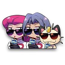 Team Rocket Car Sticker Jessie and James Car Decal Anime car Sticker Funny Decor Anime Vinyl Stickers for Cars JDM Stickers Otaku Merch Figure Team