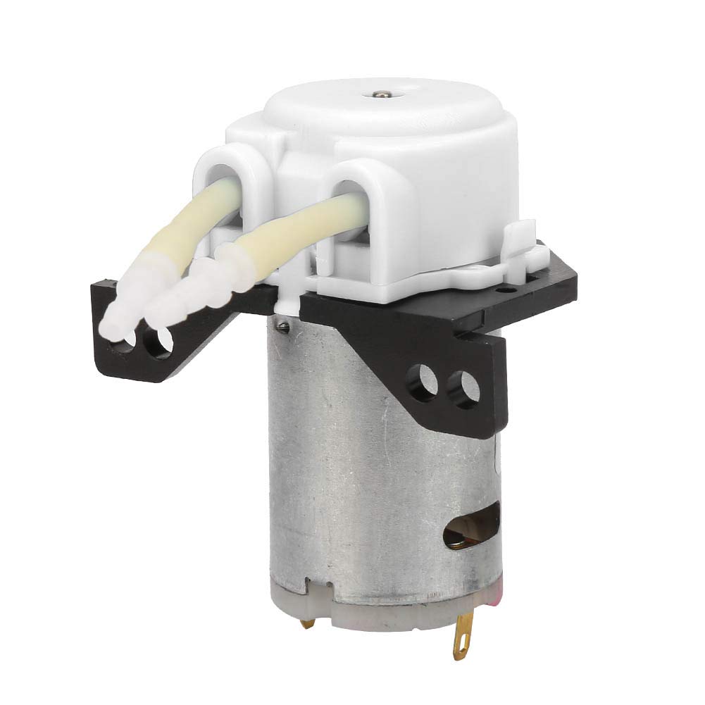 DC6V Micro Peristaltic Pump for Water and Liquid, 2 * 4MM Valveless and Sealess Laboratory Peristaltic Pump Silicone Tube Peristaltic Pump FLOWS Rate >35ML / Min (White)
