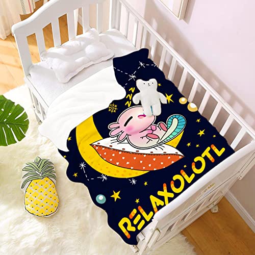 Sleeping Galaxy Axolotl Blanket Throw, Ultral Soft Warm Lightweight Flannel Fleece Microfiber Funny Cute Axolotl Lover Blanket Suit For Bed Couch Sofa Travel Gift 40"X30" Xs For Toddler/Pet #TOP1