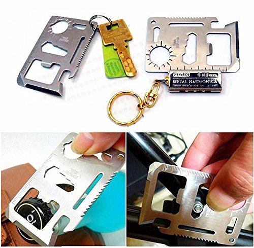 Heartte Pack Of 5 Pieces Of Credit Card Size 11-In-1 Multifunction Survival Pocket Tool For Camping, Traveling, Emergency And Hiking (Rh-Jdx5) #TOP3
