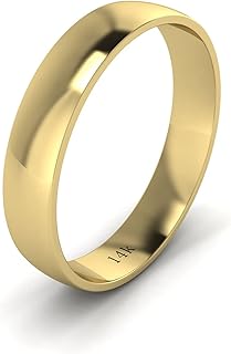Unisex Solid 14k White Rose Yellow Gold 4mm Comfort Traditional Highly Polished Wedding Ring Plain Band
