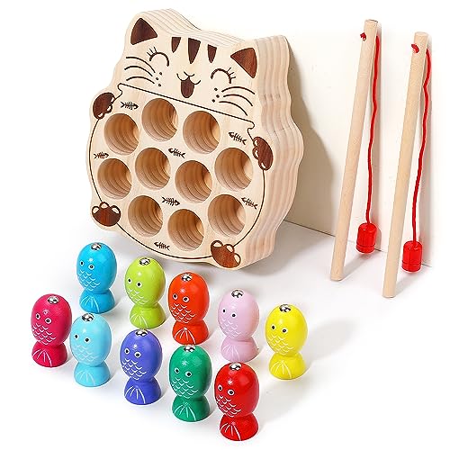 JAUNTY Toddler Montessori Toy Wooden Fishing Game for Kids 1 2 3 Year Old, Preschool Educational Hand Eye Coordination Skill Activity Learning Toy for Toddlers 1-3, for Baby Girls Boys - Image 6