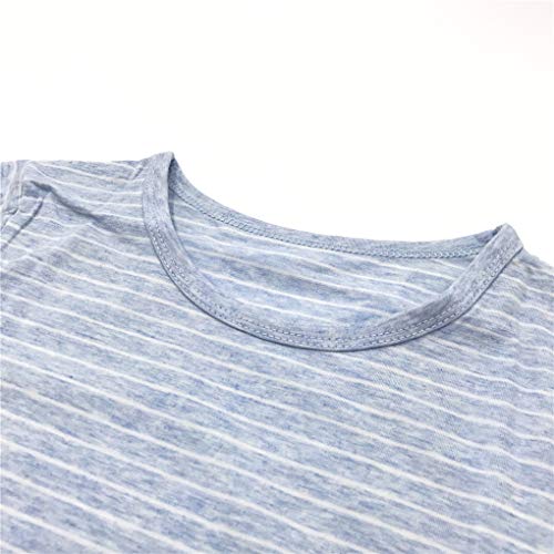 Uobzyaq Princess Nightgowns For Toddler Girls Cotton Long Sleeve Stripe Sleepwear Pajamas Nightwear Winter Nightdress For 3-10 Years Blue Size 5-6X(120) #TOP4