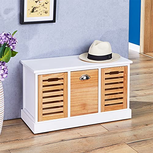 IDIMEX Banc de Rangement TRIENT Meuble Bas Coffre avec 3 caisses de Rangement, en MDF et Bois de...