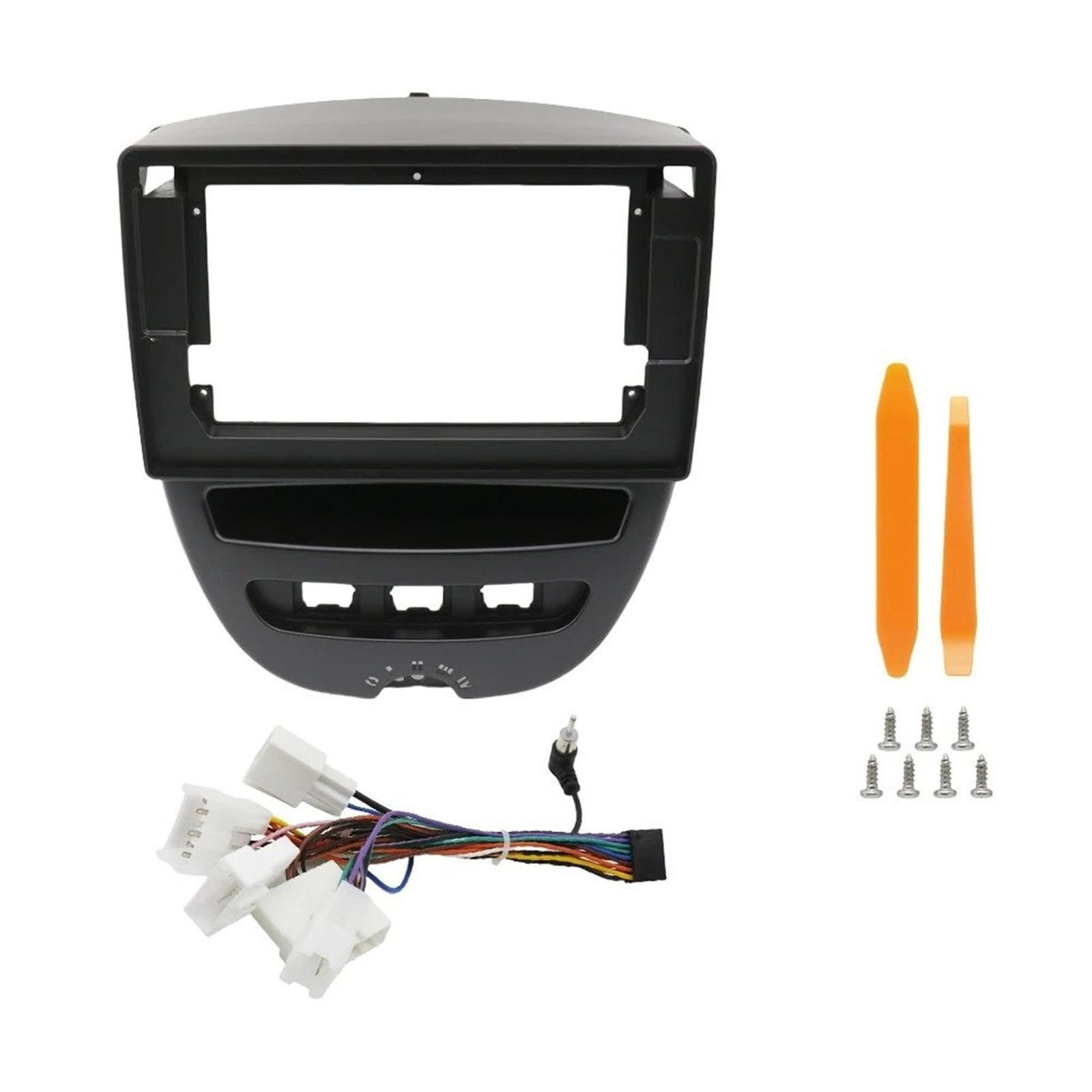 Radioadapter 7/10 Zoll Universal Auto Radio Rahmen Android MP5 Stereo Player 2Din Kopf Für Citroen C1 2005-2014 Radioblende Set(10.1INch Frame Cable)