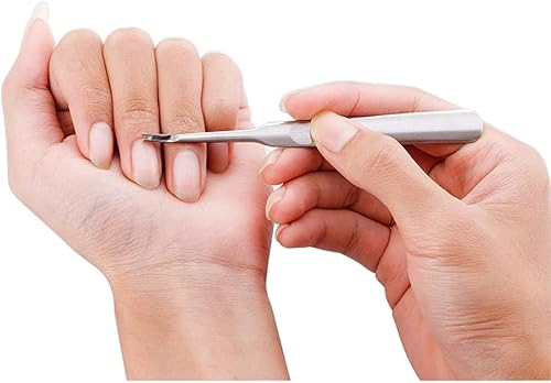 Miniatura 6 de Empujador de cutículas de uñas inoxidables, cortador de tijeras, removedor de tijeras, limpiador de uñas de piel muerta, eliminación de callos de
