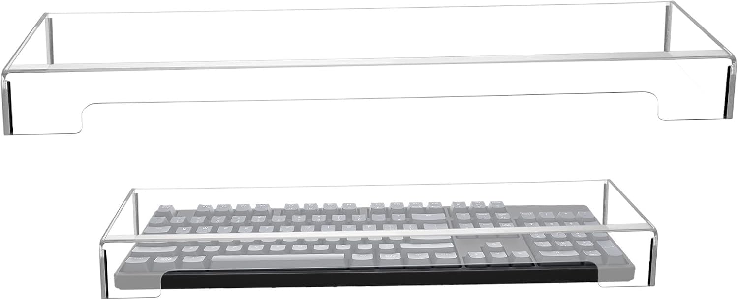 Gadpiparty Clear Acrylic Keyboard Cover Protector Full Size Keyboard Cover for Home Office 18.70 X 6.10 X 1.96 in Dust Water and Spill Protection Easy to Clean 1 Pack