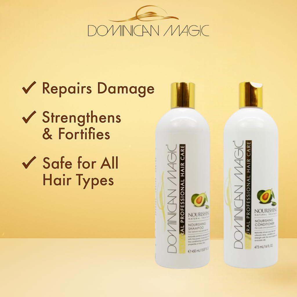 Dominican Magic Nourishing Shampoo - Gentle Cleanse, Strenghtens Hair, For Natural Professional Hair Care, 15.87 Oz, 15.87 Ounces