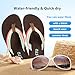 STQ Women Beach Flip Flops with Arch Support Thong Sandals for Water Shower Vacation Coffee Multi Size 8