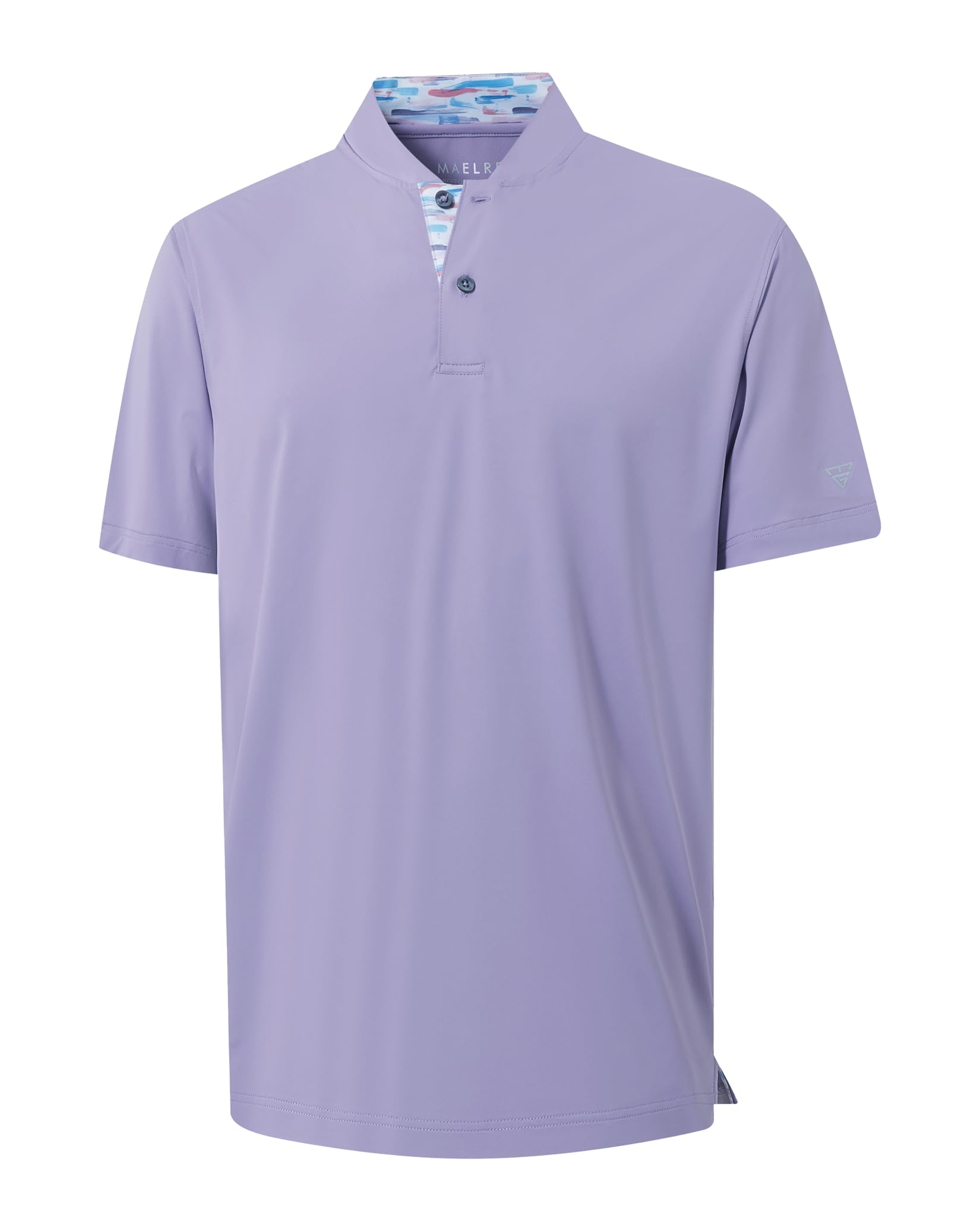 M MAELREG Mens Golf Shirts Collarless Performance Dry Fit Moisture Wicking Casual Solid Short Sleeve Henley Shirts for Men — view 19