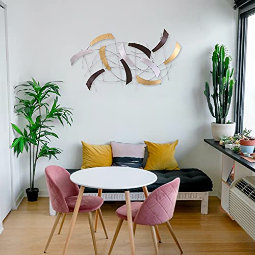 Adeco Decorative Abstract Metal Wall Hanging Sculpture Art Mid Century Modern Wall Decorations (Gold, Silver, Bronze) - 35X19.5 Inches #TOP6