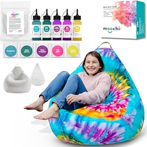 MOOCHI LIFE – Bean Bag Chair Cover with Tie Dye Kit & Liner Bag – 4FT Bean Bag Chair Cover – Bean Bag Covers Only – Bean Bag Storage – Empty Bean Bag – Bean Bag Chair No Filler – Washable Cover