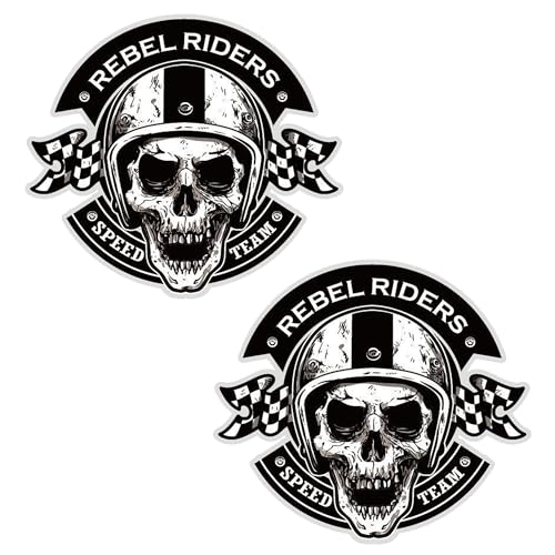 duoyif Autocollant Tête de Mort Skull Crâne Horreur Stickers Décalque Autocollant Sticker pour Voiture Véhicule Automobile Moto Laptop 15 x 15 cm 2 pièces...