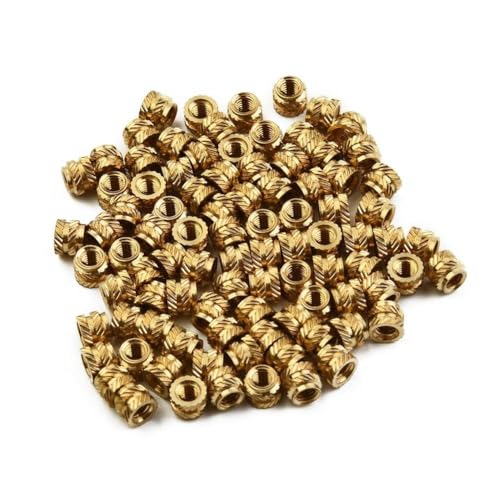 FUBESK 100 tuercas de inserción roscadas de latón autorroscadas para M3, moleteadas para impresora 3D, PLA, PETG, ABS, materiales plásticos PP