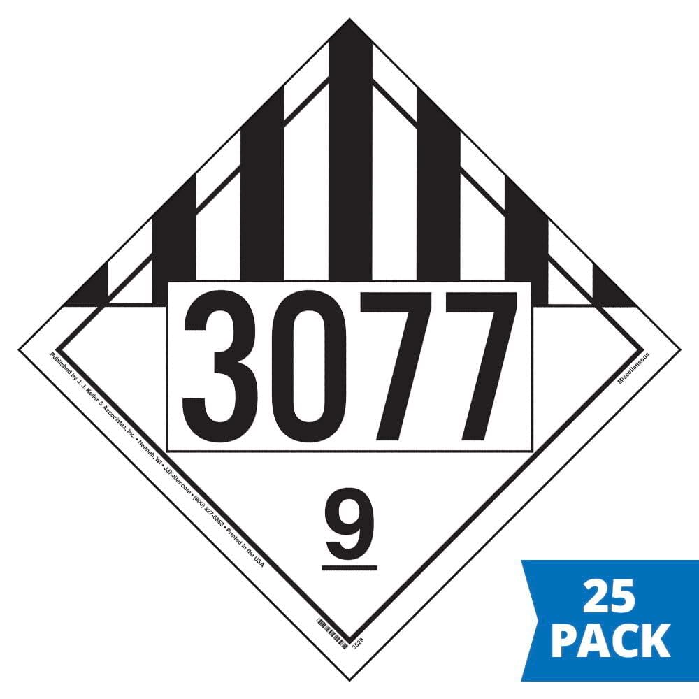 Amazon.com: 3077 Placard, Class 9 Miscellaneous 25-pk. - 10.75