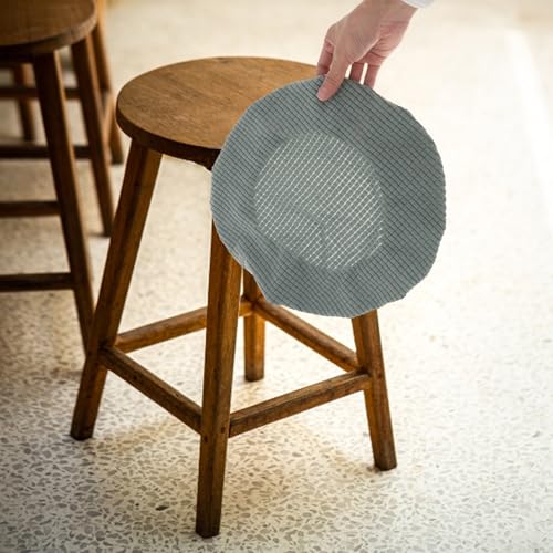 Housse de tabouret de bar rond vert matcha pour chaise de cuisine - 5