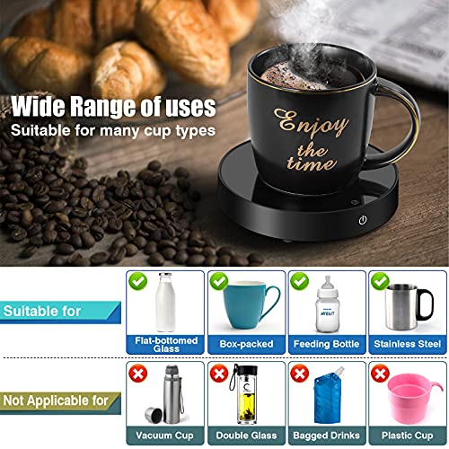 Coffee Mug Warmer,Mug Warmer for Desk with Auto Shut Off,3 Temperature Setting,8H Timer Off,with Gravity Sensor Switch,for Heating Coffee, Beverage,Milk, Tea and Hot Chocolate (Black) by Suewow - Image 5