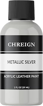 Acrylic Leather Paint, Metallic Silver - Paint for Shoes & Sneakers 1 oz.