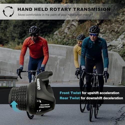 Aikolesa Bike Gear Shifters 3 Speed, Bicycle Revoshift Shift Lever Bicycle Twist Grip Thumb Gear Shifter for MTB Folding Mountain Bike (RS25-3L) - Thumbnail 6