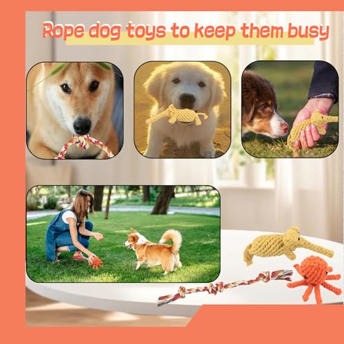Rope-Dog-Toys-Interactive-Chew-Dog-Toys-for-Small-and-Medium-Dogs-Training-No-Stuffed-Dog-Toys-to-Keep-Them-Busy-Pet-Toys-Cute-Animals-Natural-Puppy-Toys-3-Pack-Dog-Toys-for-Aggressive-Chewers Rope Dog Toys Interactive Chew Dog Toys for Small and Medium Dogs Training No Stuffed Dog Toys to Keep Them Busy Pet Toys Cute Animals Natural Puppy Toys 3 Pack Dog Toys for Aggressive Chewers