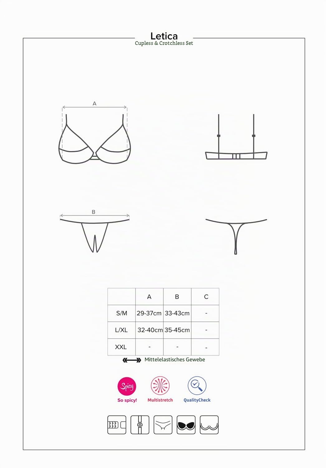 Obsessive Letica Cupless Dessous-Set