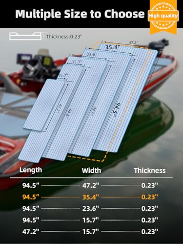 FOCEAN Boat Flooring EVA Foam Boat Decking Faux Teak Marine Flooring Marine Mat Sheet for Motorboat RV Yacht Kayak Surfboard, 94.5''x 35.4'', Grey with Blue Lines - Thumbnail 6