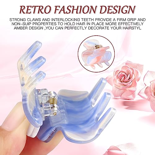 Pack of 6 Small Hair Clips for Women Medium and Thin Hair, Non-Slip Claw, Tortoiseshell Cellulose Acetate for Women Girls - Image 3