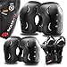 SKATEWIZ Skating Protective Gear Adult - Impact Size M in Black - Skateboard Pads Elbow and Knee Pads Adult - Knee Pads Skating Pads Adult - Knee Pads for Women Roller Skating