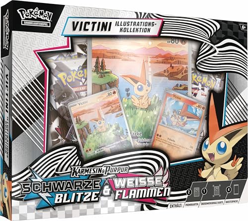 Pokémon-Sammelkartenspiel: Illustrations-Kollektion Einall: Victini (1 holografische Vollbild-Promokarte, 4 Boosterpacks & 1 überdimensionale holografische Promokarte)