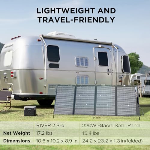 EF ECOFLOW Solar Generator River 2 Pro 768Wh LiFePO4 Battery with 220W Solar Panel, 4x800W AC Outlets (1600W Surge), Portable Power Station for Home Backup Outdoors Camping RV Emergency - Image 7