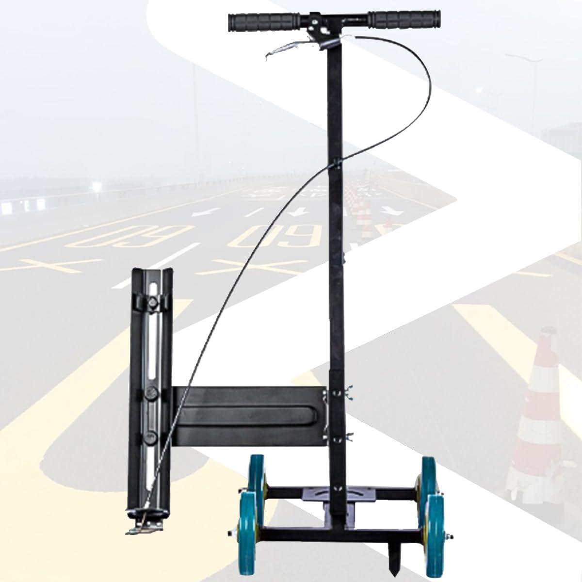 asdchZen Wheel Transfer Line Marking Machine, Lane Marking Applicator With Angle Arc Adjustment, With Width Adjustment For Schools, Sports Surfaces, Factory Marking Works,A,A (B)