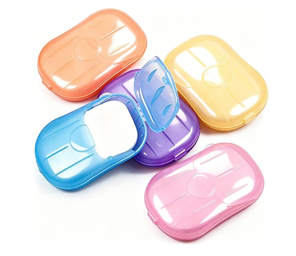 5 Boxes 500 Sheets Disposable Soap Paper Hand Cleaner Fragrance Mini Color Soap Paper for School Indoor, Outdoor, Travel, Camping Hiking Soap Shampoo Biodegradable Hand Washing Sheets for-image-2