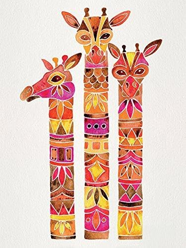 Toile imprimée de collection Cat Coquillette art mural Giraffes