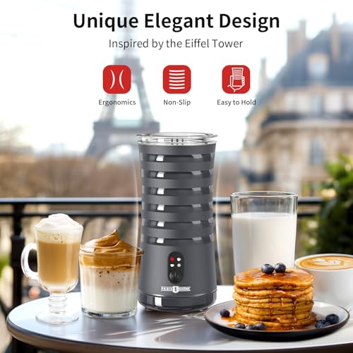 Image of Milk Frother, Paris Rhone 4-in-1 Milk Steamer and Frother, Hot & Cold Foam Milk Warmer with Temperature Control, Auto Shut-Off Frothers for Coffee, Latte, Cappuccino, Macchiato