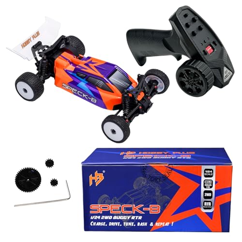 Image of HOBBYPLUS Speck B 1 /24 2WD Mini RC Car - RTR RC Buggy, Fast Mini Racing Buggy, Brushless Ready with Oil-Filled Shocks - Fun Indoor Remote Control Car Racing Vehicles for Adults (Razor Orange)