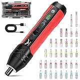 Electric Cordless Screwdriver Set 3.7V Rechargeable Adjustable 4 Torque Electric Screwdriver Gun, 5N.m Max Torque, LED Light,36 Pcs, Ideal for Daily & Light Industrial Use