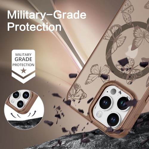 Coque iPhone 16 Pro Magsafe fine mate papillon pour protéger des chocs