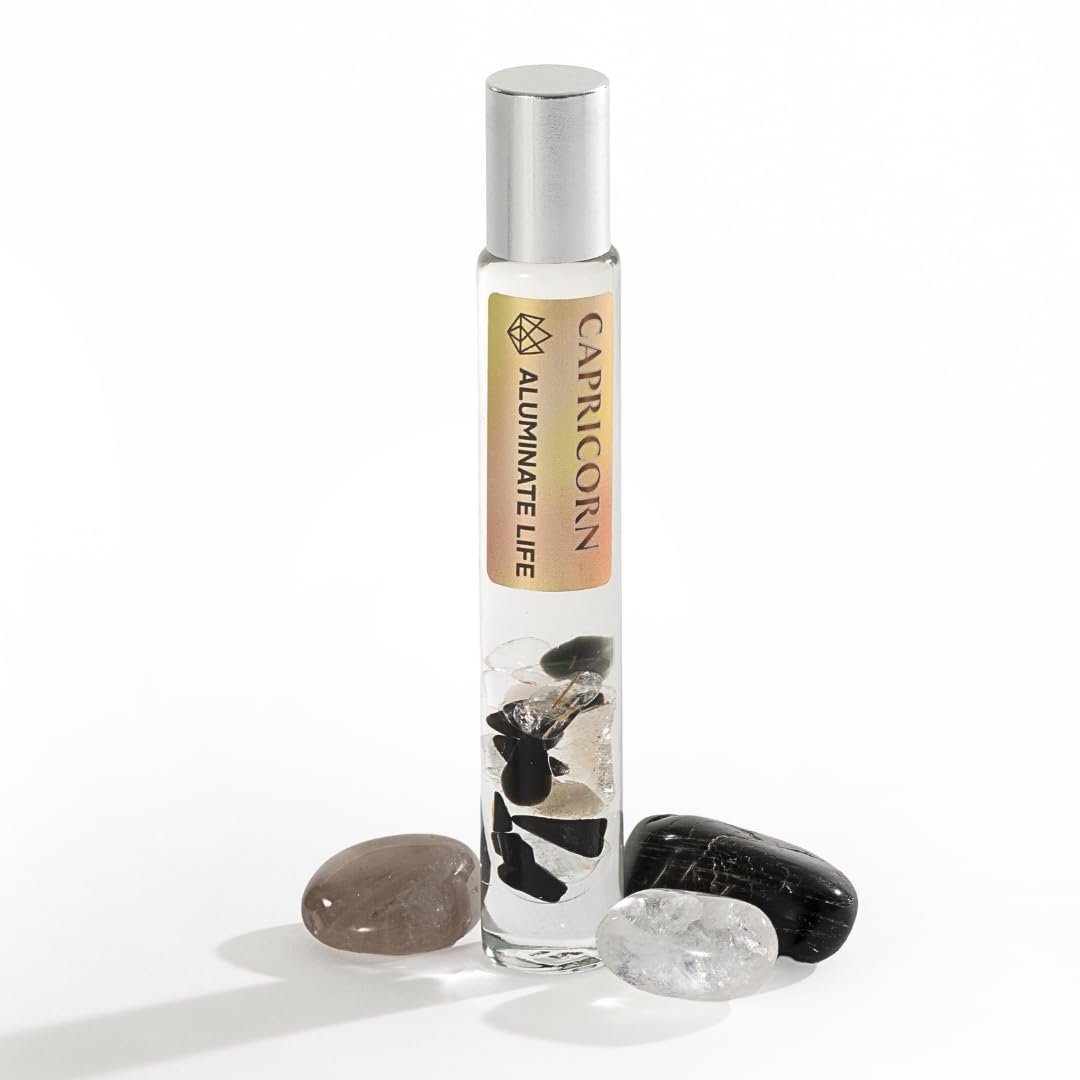 Taurus Zodiac Crystal-Infused Essential Oil Rollerball, Aromatherapy Blend - Calm & Grounding, Premium Astrology Sign Birthday Gift, Natural Therapeutic Roller, 10 mL