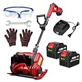 Snow Shovel, 20V | 12-Inch Cordless Snow Blower, Electric Snow Shovel with 2PCS 6.0Ah Batteries & Quick Charger, Battery Powered Snow Blower with Non-Slip Base & Adjustable Handle