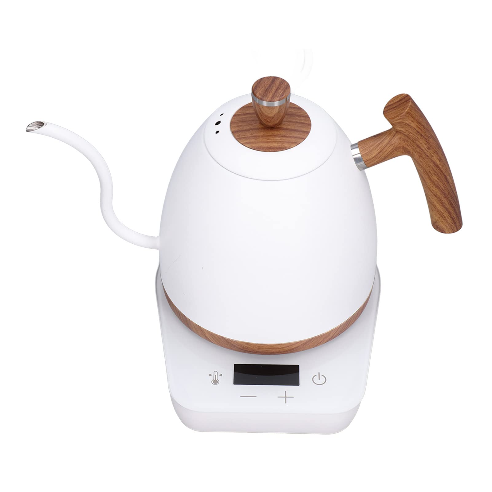 Hervidor Eléctrico con Cuello de Cisne de 800 Ml, 27 Oz, Acero Inoxidable 304, Diseño a Prueba de Fugas, de Madera, Calentamiento Rápido, Vertido Preciso, Apague los Tonos Rápidos