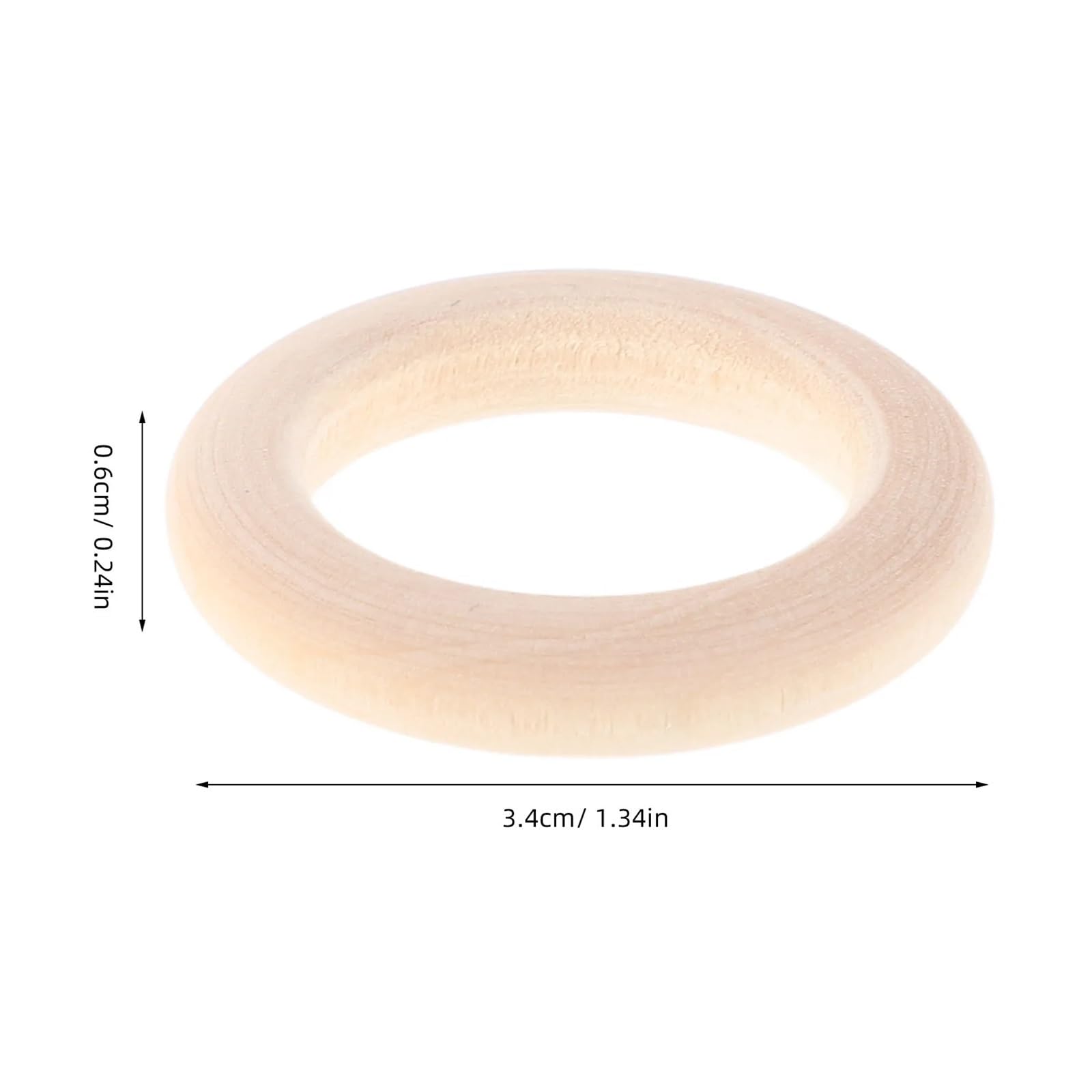 Holzringe für Handarbeiten, Unvollendete Holzringe 80 Stück 34 mm for DIY Makramee-Traumfänger-Bastelarbeiten