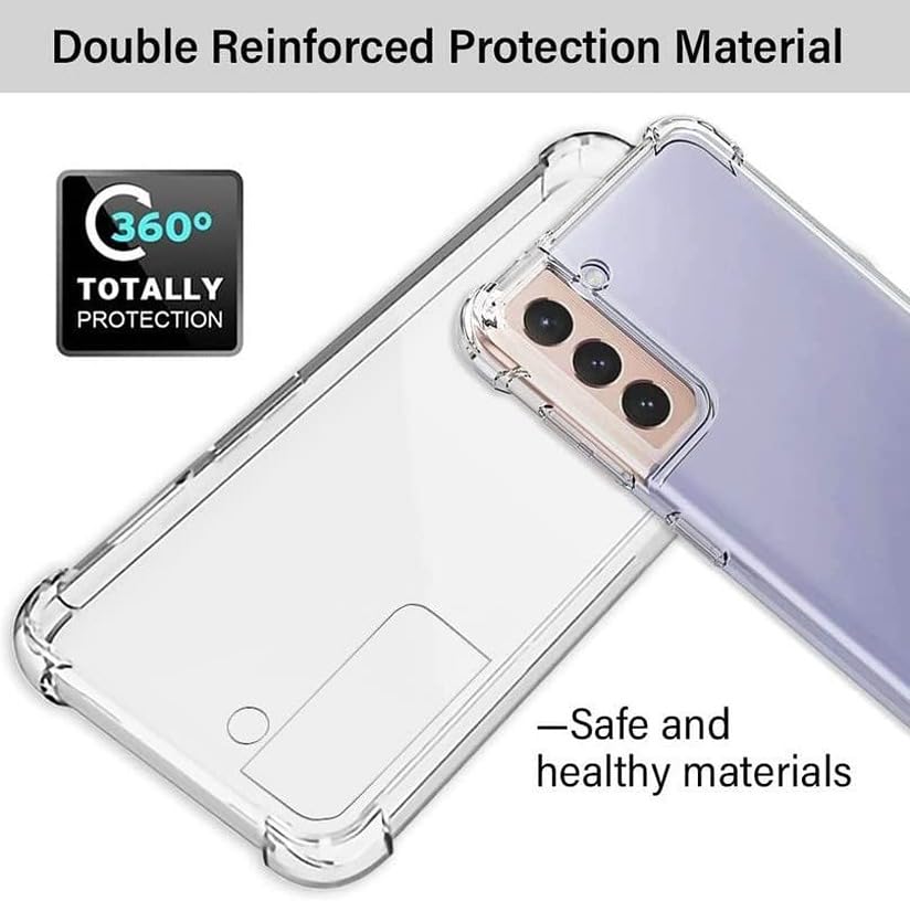 Image of BOXXO Flexible Back Cover for Samsung Galaxy S22 5G | Back Cover Transparent Clear Shockproof Case Four Corner Protection | Slim Protective Mobile Phone Cover for Samsung Galaxy S22 5G
