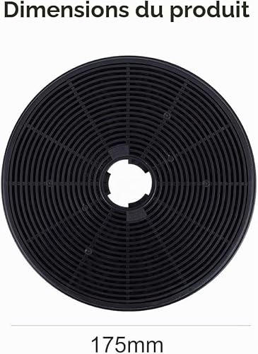 Filtres à Charbon, Filtre à Charbon Actif de Remplacement, Filtre à Charbon Actif de Remplacement, pour Hottes de Cuisine, Hottes Aspirantes,Noir,175mm – vue 3