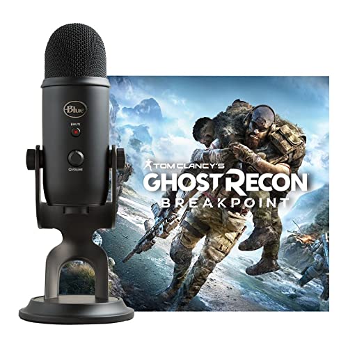 Super Sale 🛒 Blue Streamer Bundle with Blackout Yeti USB Microphone & Tom Clancy’s Ghost Recon Breakpoint PC Digital Standard Version